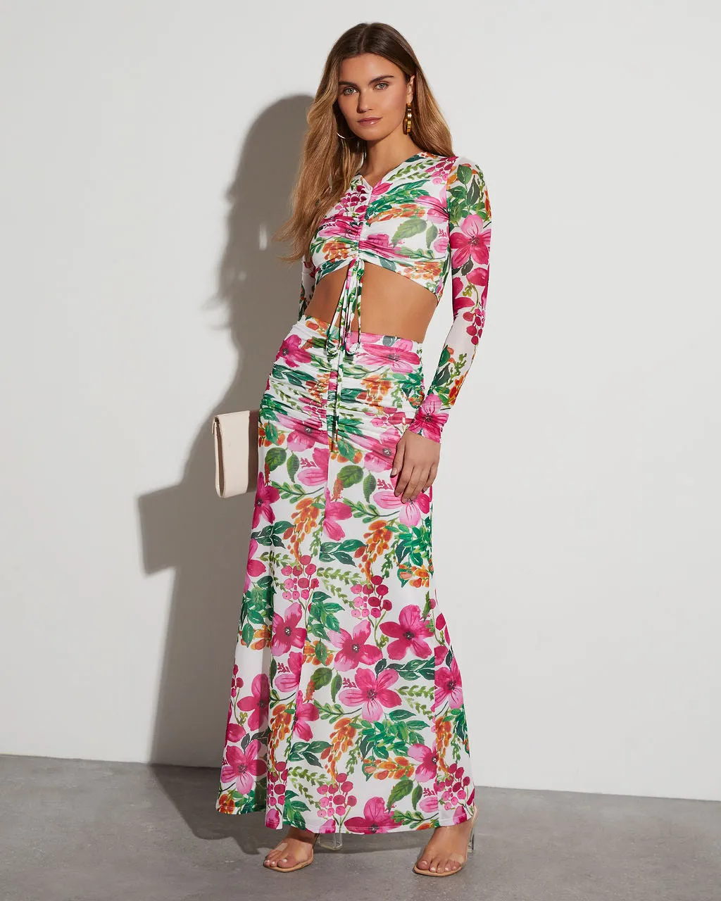Bustling Bouquet Floral Maxi Skirt sold by Vici product image thumbnail 2