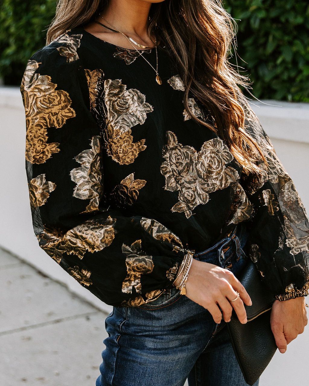 Royalty Metallic Tulle Blouse - Black - FINAL SALE sold by Vici product image thumbnail 5