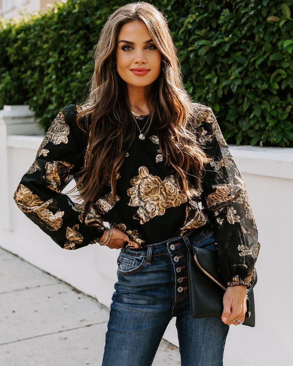 Royalty Metallic Tulle Blouse - Black - FINAL SALE sold by Vici product image thumbnail 3