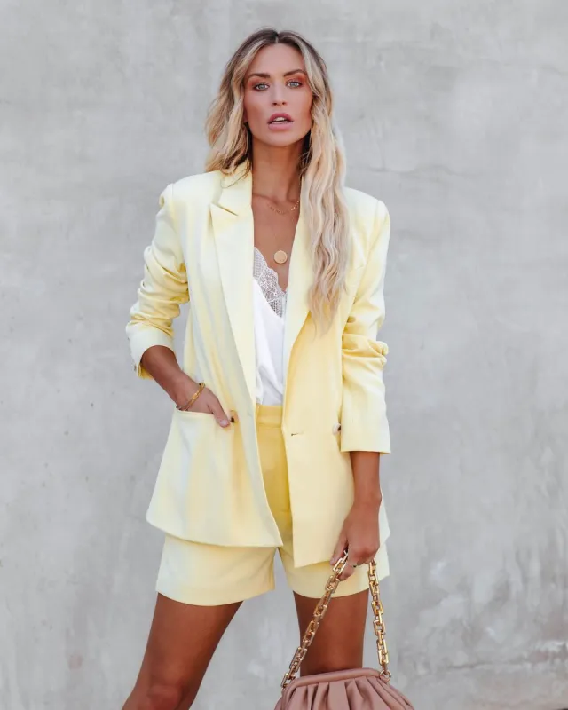 Lyssa Pocketed Blazer - Yellow - FINAL SALE sold by Vici
