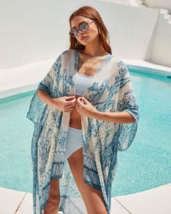Sea You Soon Kimono - Blue/White - FINAL SALE sold by Vici