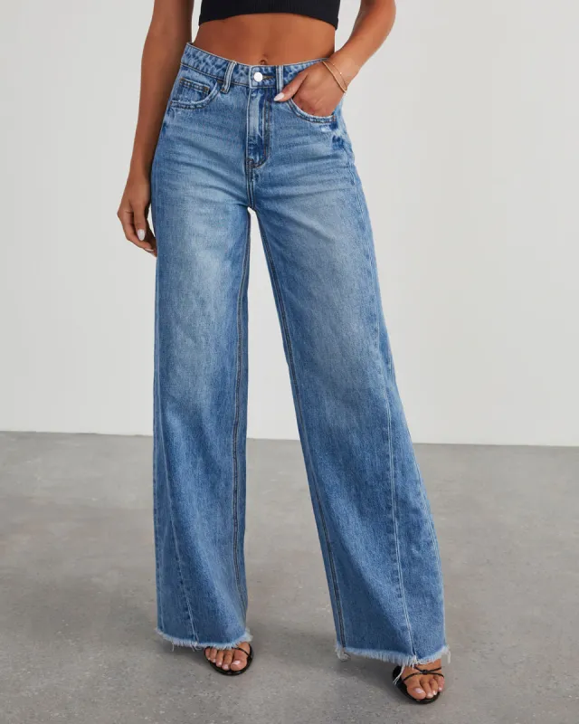 VICI Socialite Wide Leg Side Seam Jeans sold by Vici