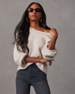 Sunday Morning Feeling Knit Sweater - Beige sold by Vici