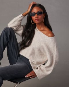 Sunday Morning Feeling Knit Sweater - Beige sold by Vici