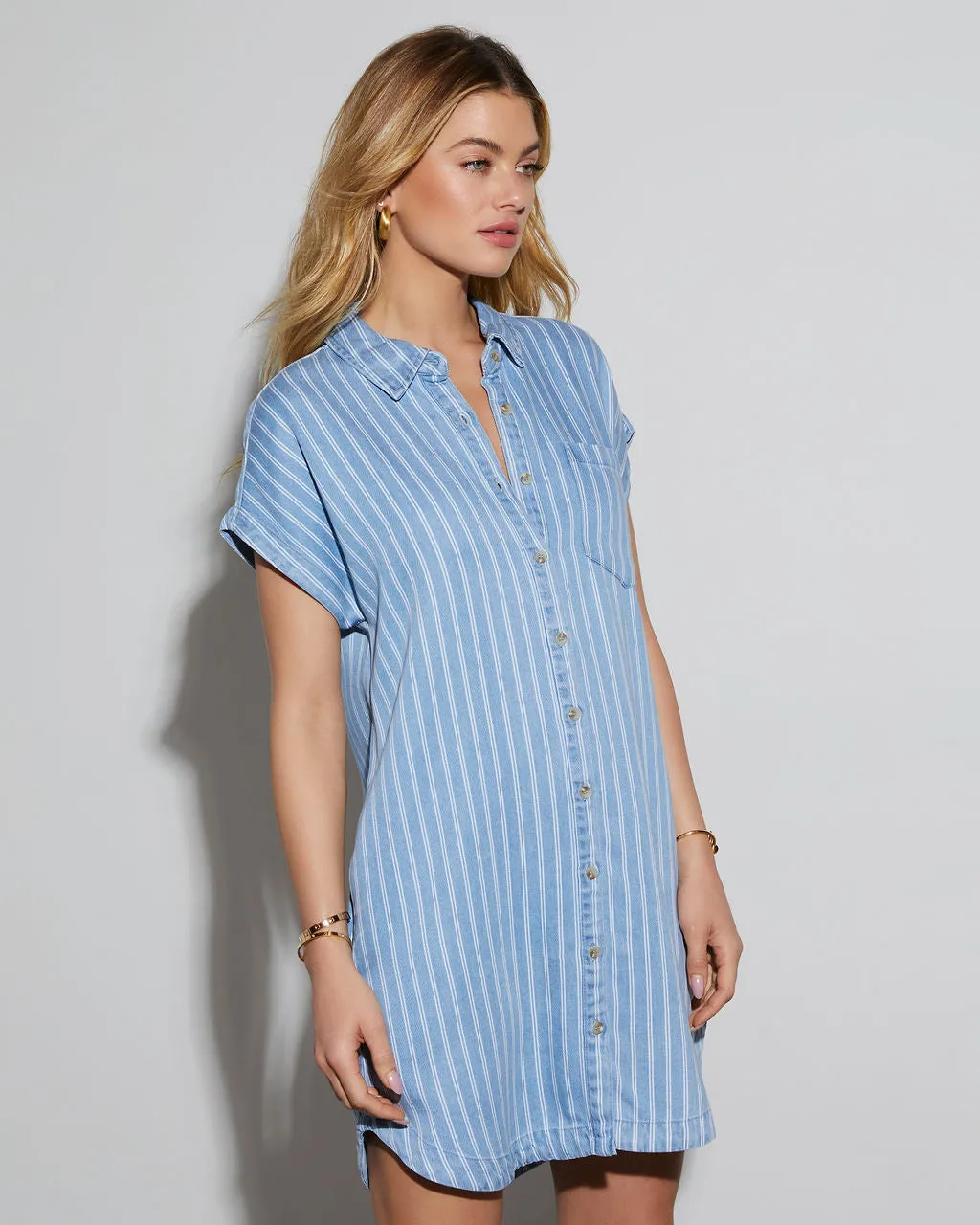 Center Of Attention Mini Shirt Dress sold by Vici product image thumbnail 3