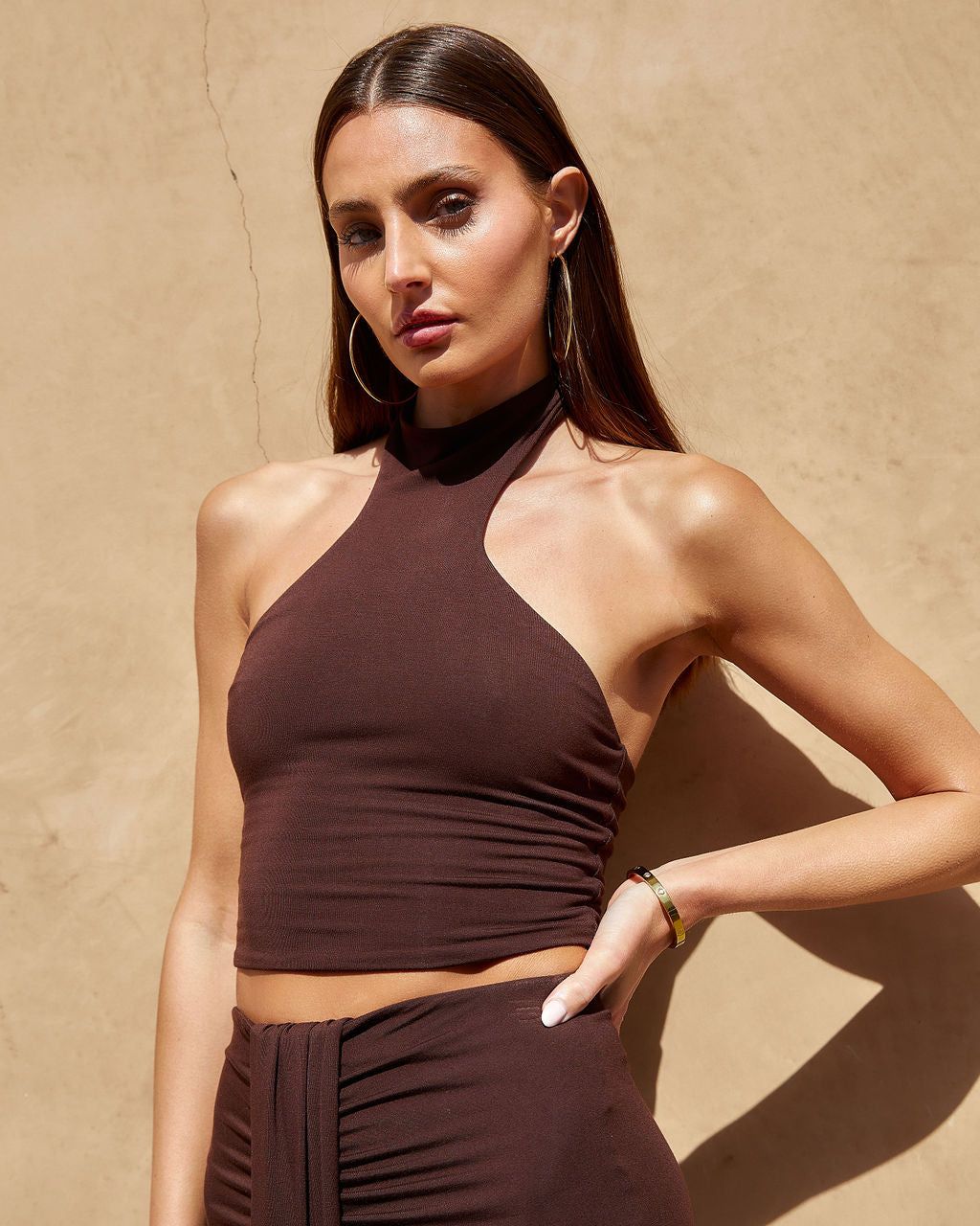 Break The Mold Halter Top - Chocolate - FINAL SALE sold by Vici