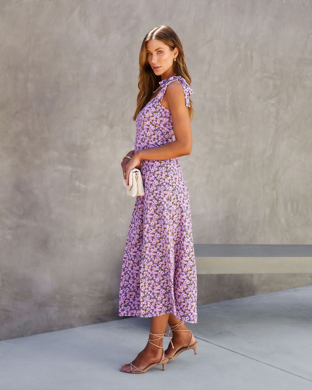 Yvonne Floral Shoulder Tie Midi Dress sold by Vici product image thumbnail 4