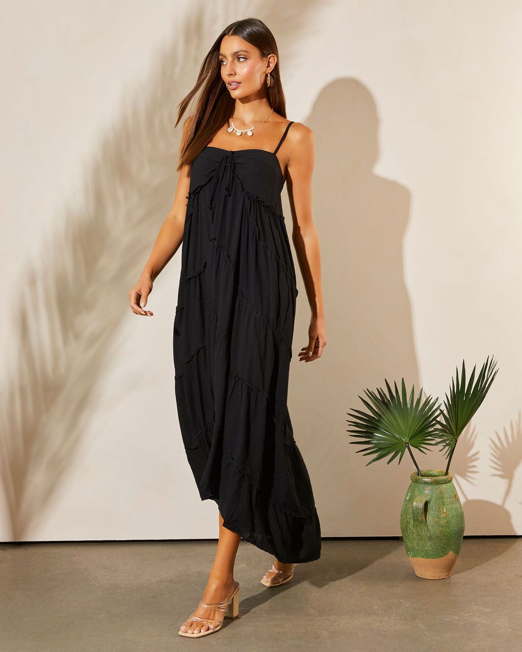 Del Mar Pocketed High Low Maxi Dress - Black - SALE sold by Vici product image thumbnail 4
