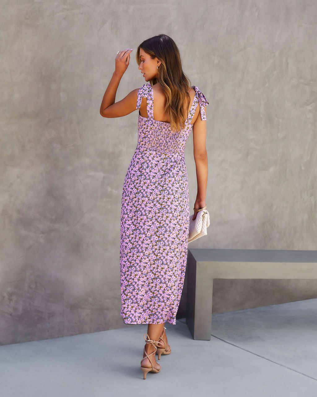Yvonne Floral Shoulder Tie Midi Dress sold by Vici product image thumbnail 2