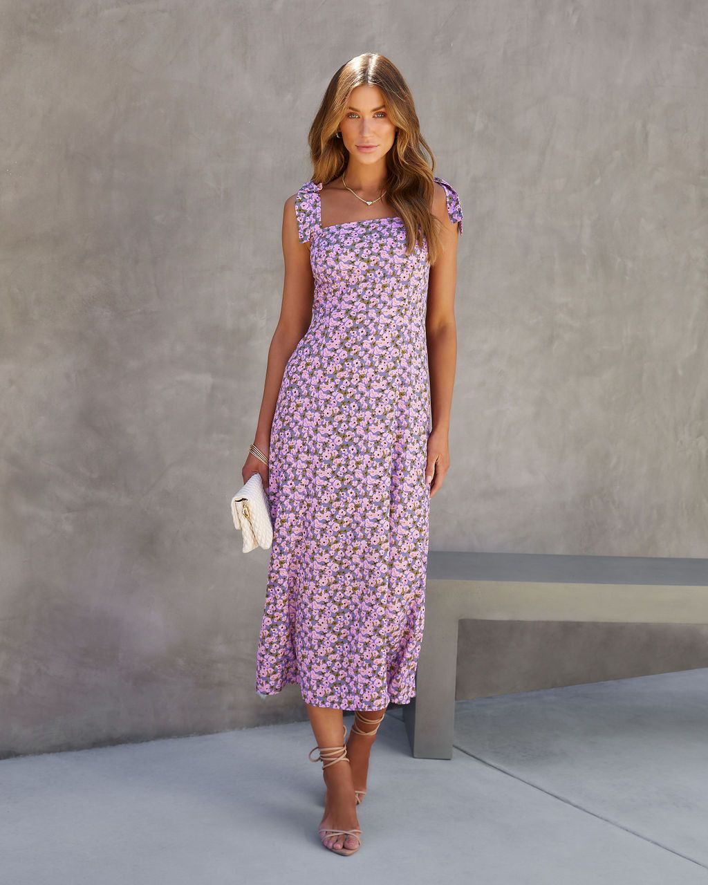 Yvonne Floral Shoulder Tie Midi Dress sold by Vici product image thumbnail 5