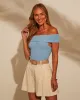 Cressida Ribbed Off The Shoulder Top sold by Vici