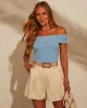 Cressida Ribbed Off The Shoulder Top sold by Vici
