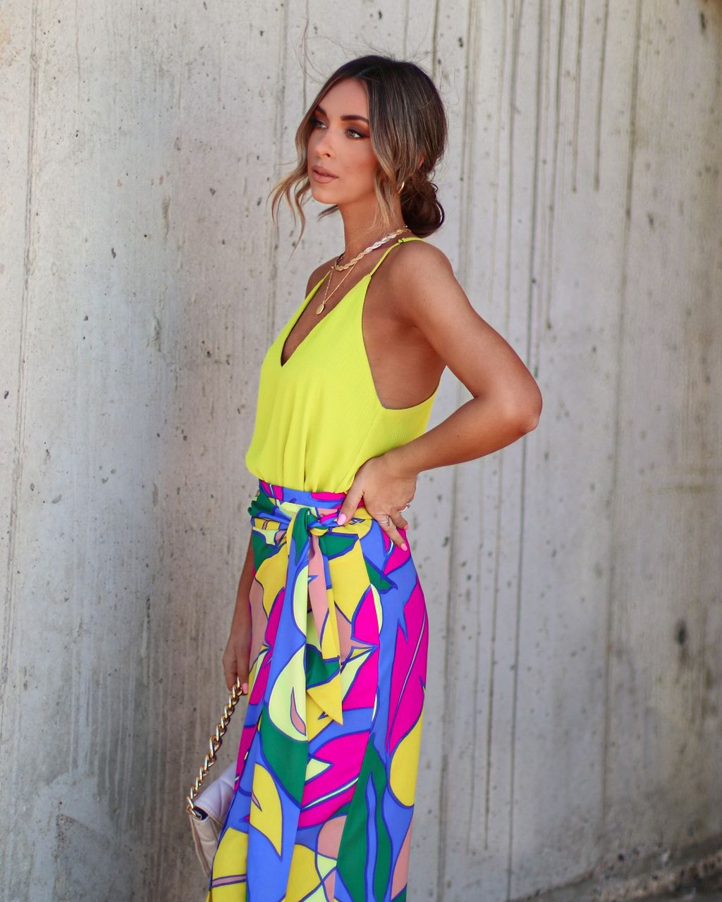 Off In Paradise Printed Wrap Midi Skirt sold by Vici product image thumbnail 5