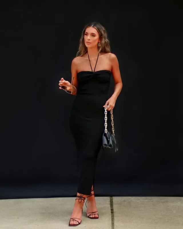 Krista Knit Halter Midi Dress sold by Vici