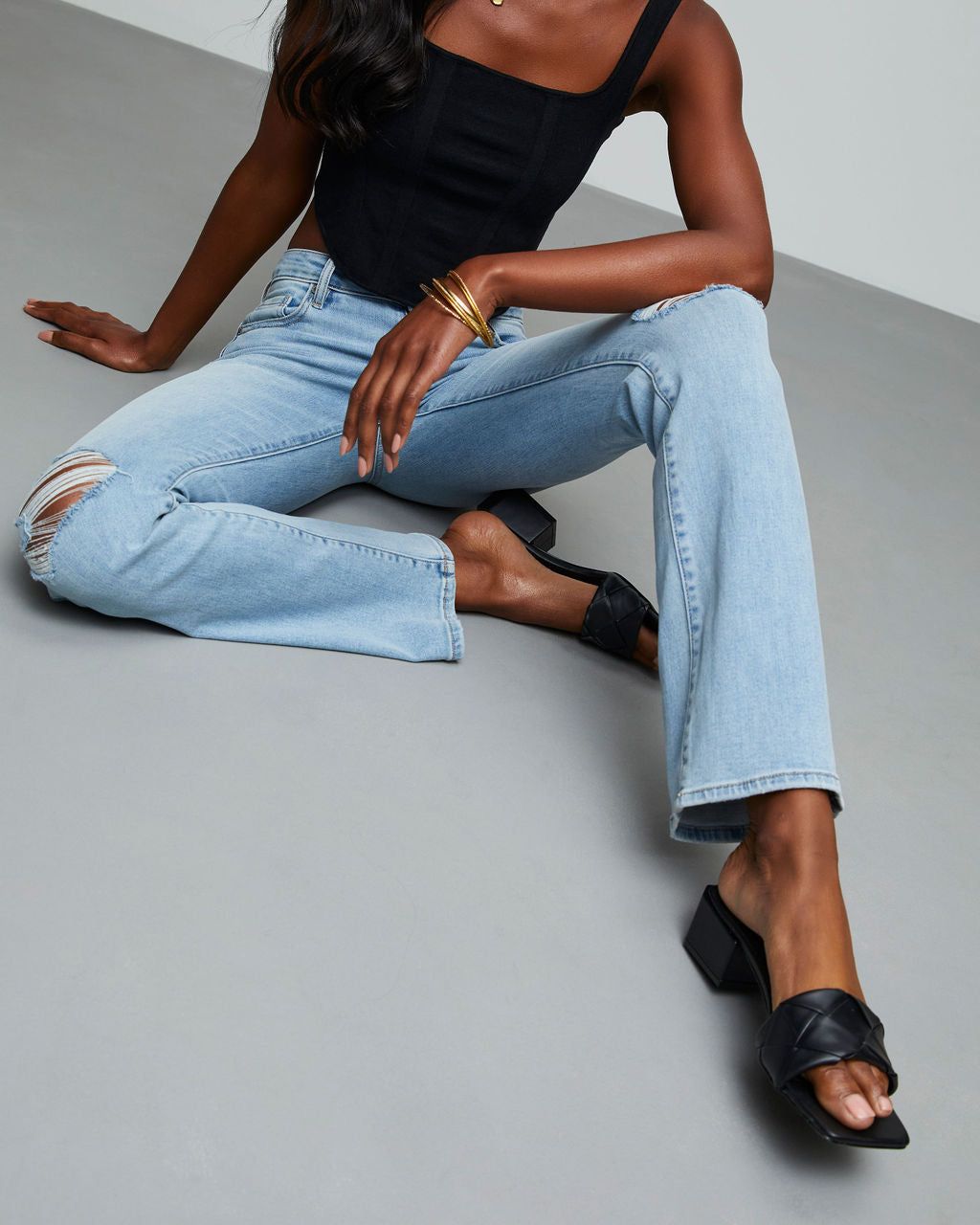 Rivette Heeled Faux Leather Sandal - Black - FINAL SALE sold by Vici product image thumbnail 5