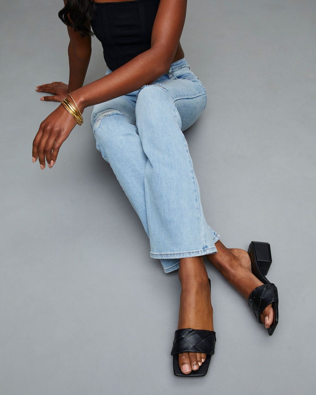 Rivette Heeled Faux Leather Sandal - Black - FINAL SALE sold by Vici product image thumbnail 2