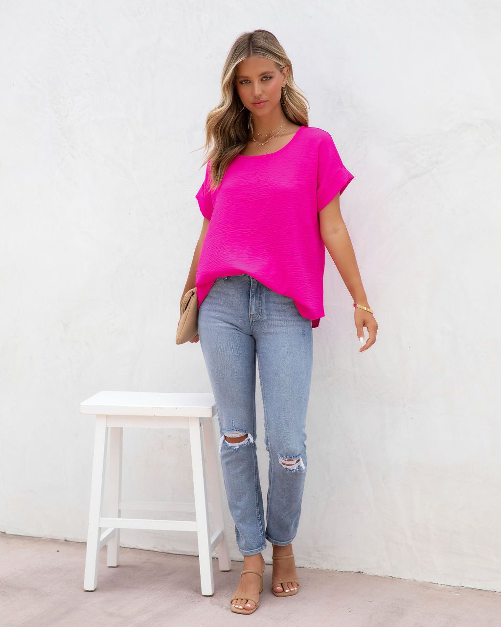 Kaycie Short Sleeve Blouse - Fuchsia - FINAL SALE sold by Vici product image thumbnail 6