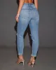 Macy Distressed Double Cuffed Mom Jeans sold by Vici
