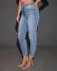 Macy Distressed Double Cuffed Mom Jeans sold by Vici