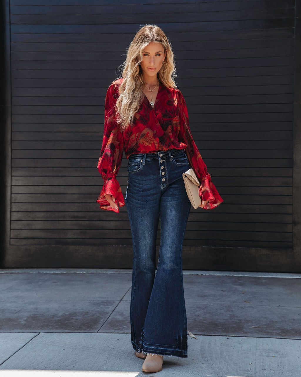 Blaze Printed Ruffle Sleeve Bodysuit - LAST CHANCE sold by Vici product image thumbnail 3