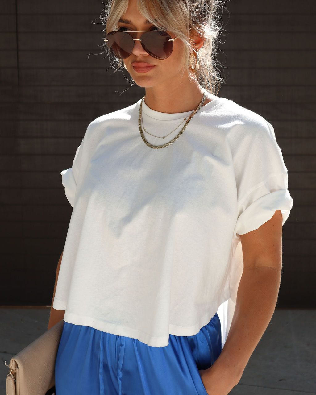 Jackson Cotton Tee - White - SALE sold by Vici product image thumbnail 3