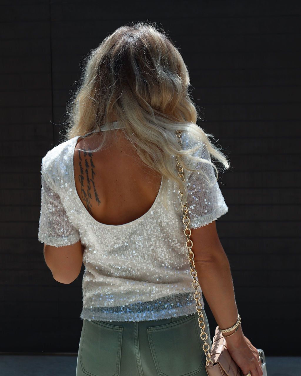 Dreamscape Sequin Cut Out Top sold by Vici product image thumbnail 2