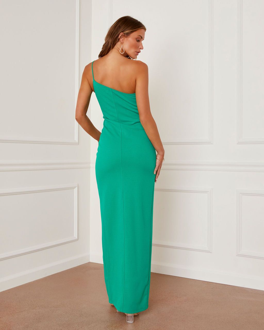Harlowe One Shoulder Slit Maxi Dress - Green - SALE sold by Vici product image thumbnail 2