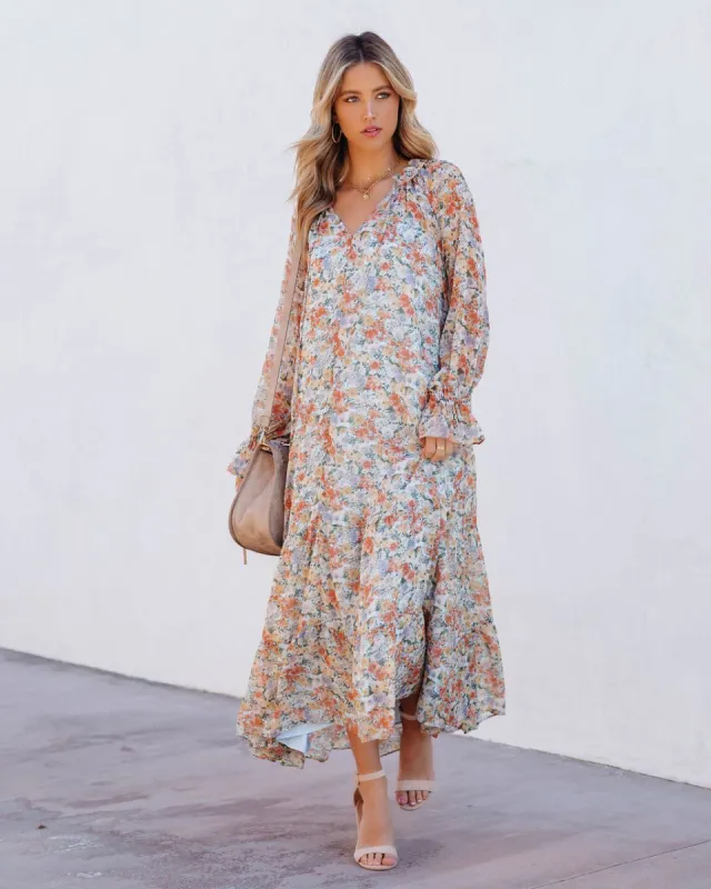 Ditsy Daisy Chiffon Boho Maxi Dress - FINAL SALE sold by Vici