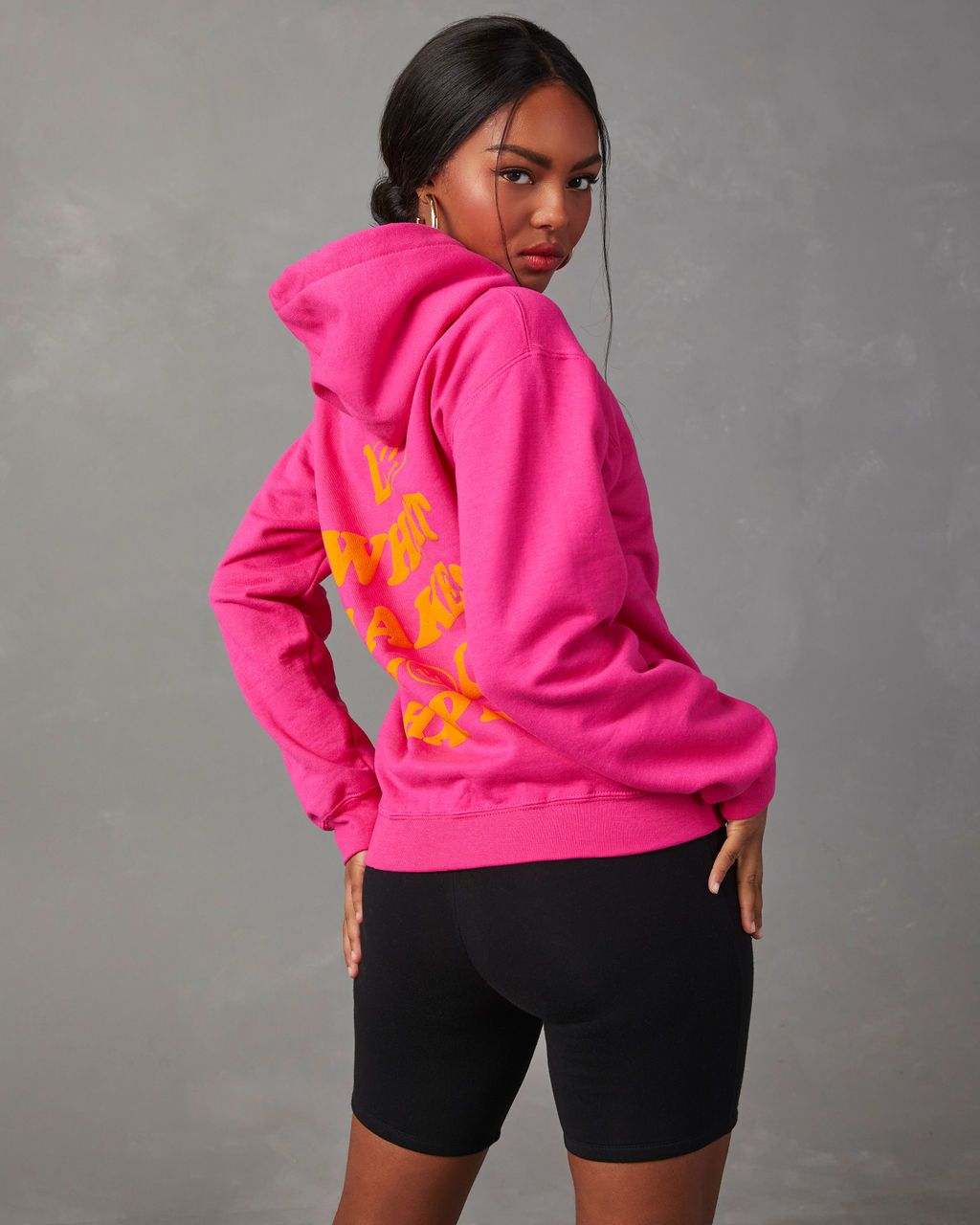 Do What Makes You Happy Graphic Hoodie - Hot Pink - SALE sold by Vici product image thumbnail 6