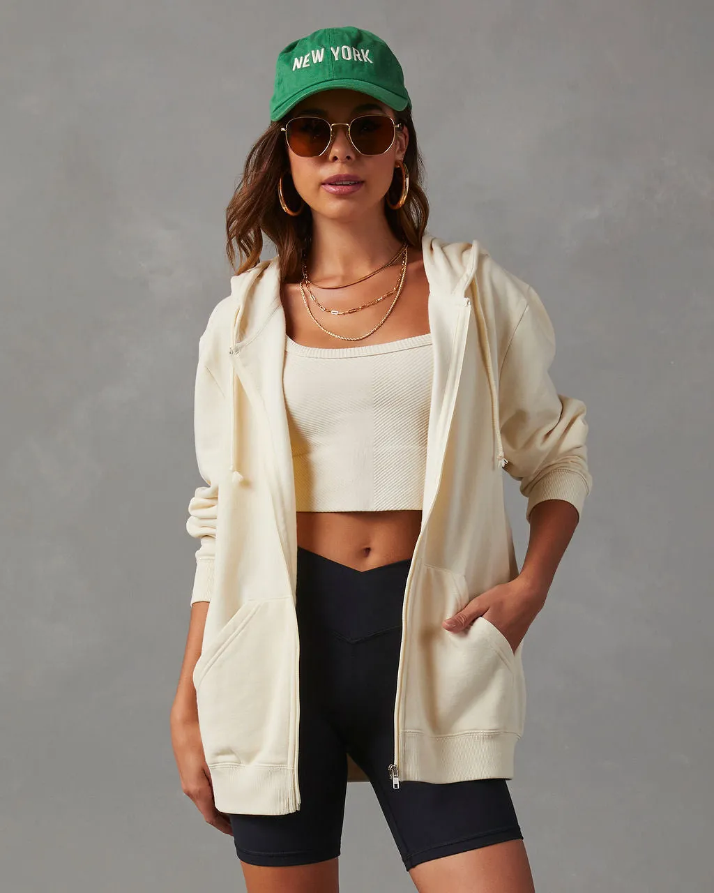 Zip Up Oversized Hoodie sold by Vici