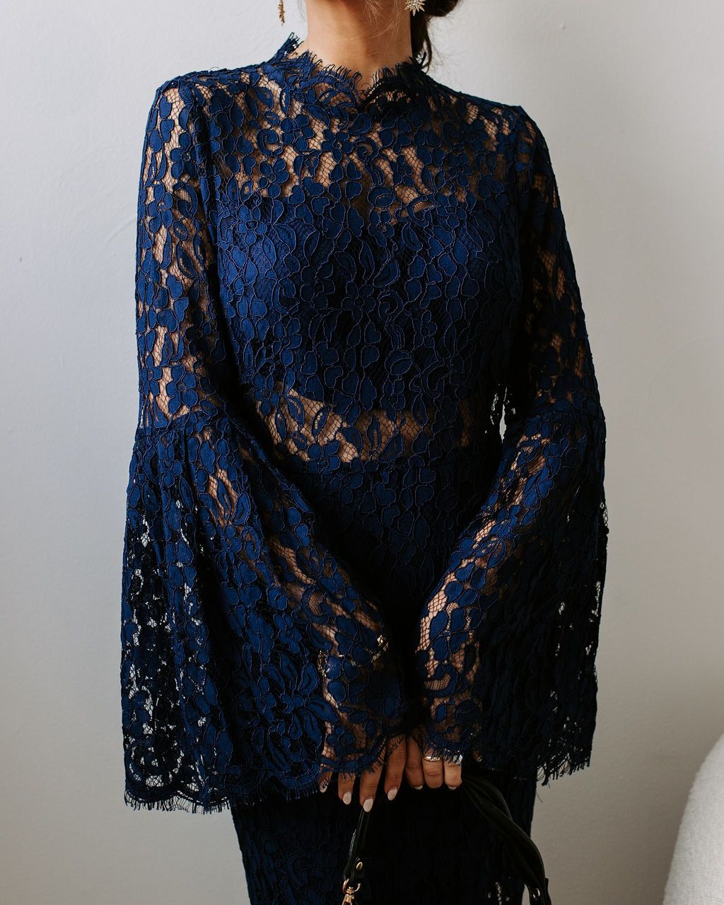 Love Story Baby Lace Bell Sleeve Midi Dress sold by Vici product image thumbnail 4