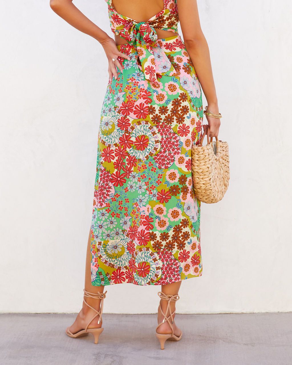 Tokyo Floral Slit Midi Skirt sold by Vici product image thumbnail 4