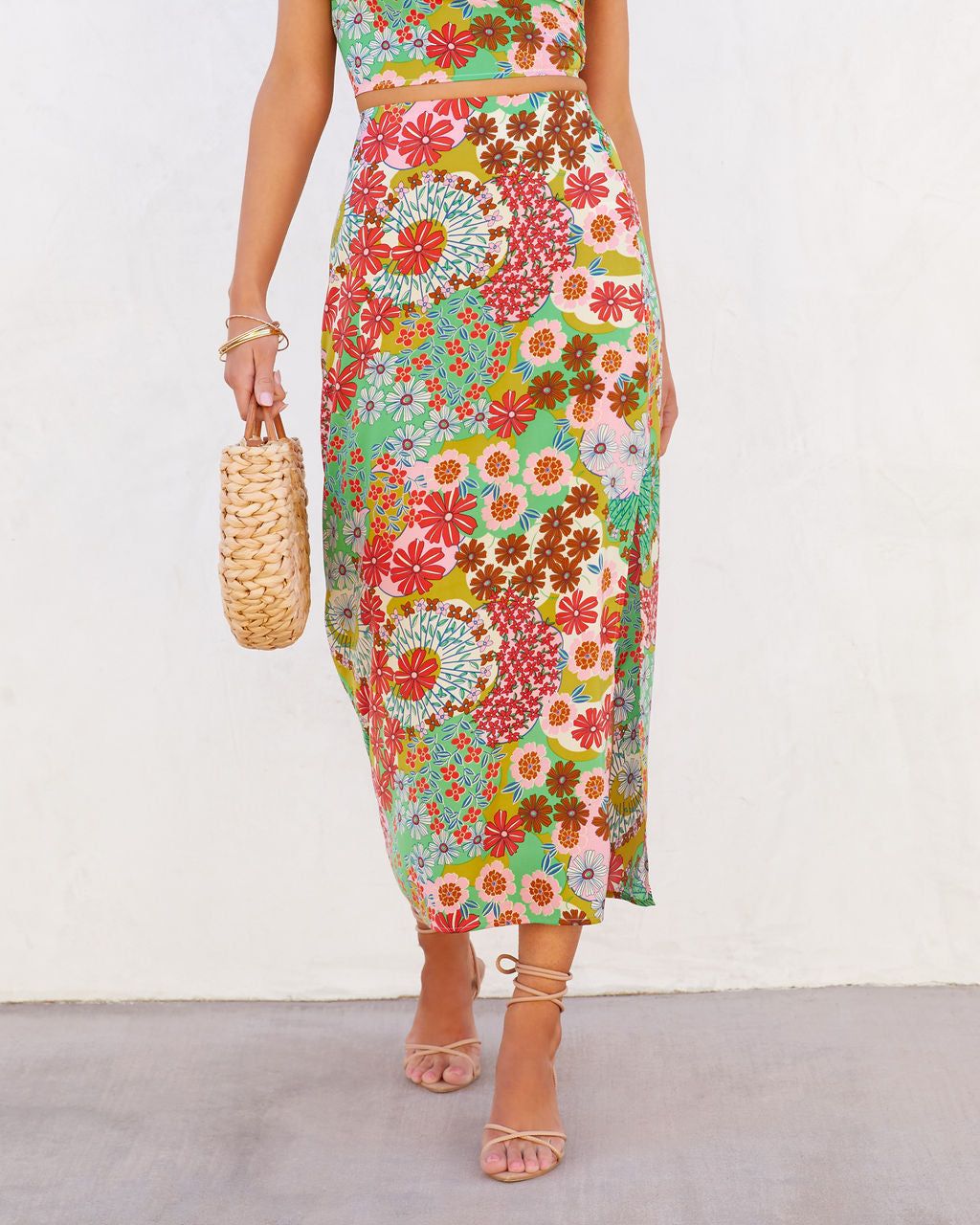 Tokyo Floral Slit Midi Skirt sold by Vici product image thumbnail 2