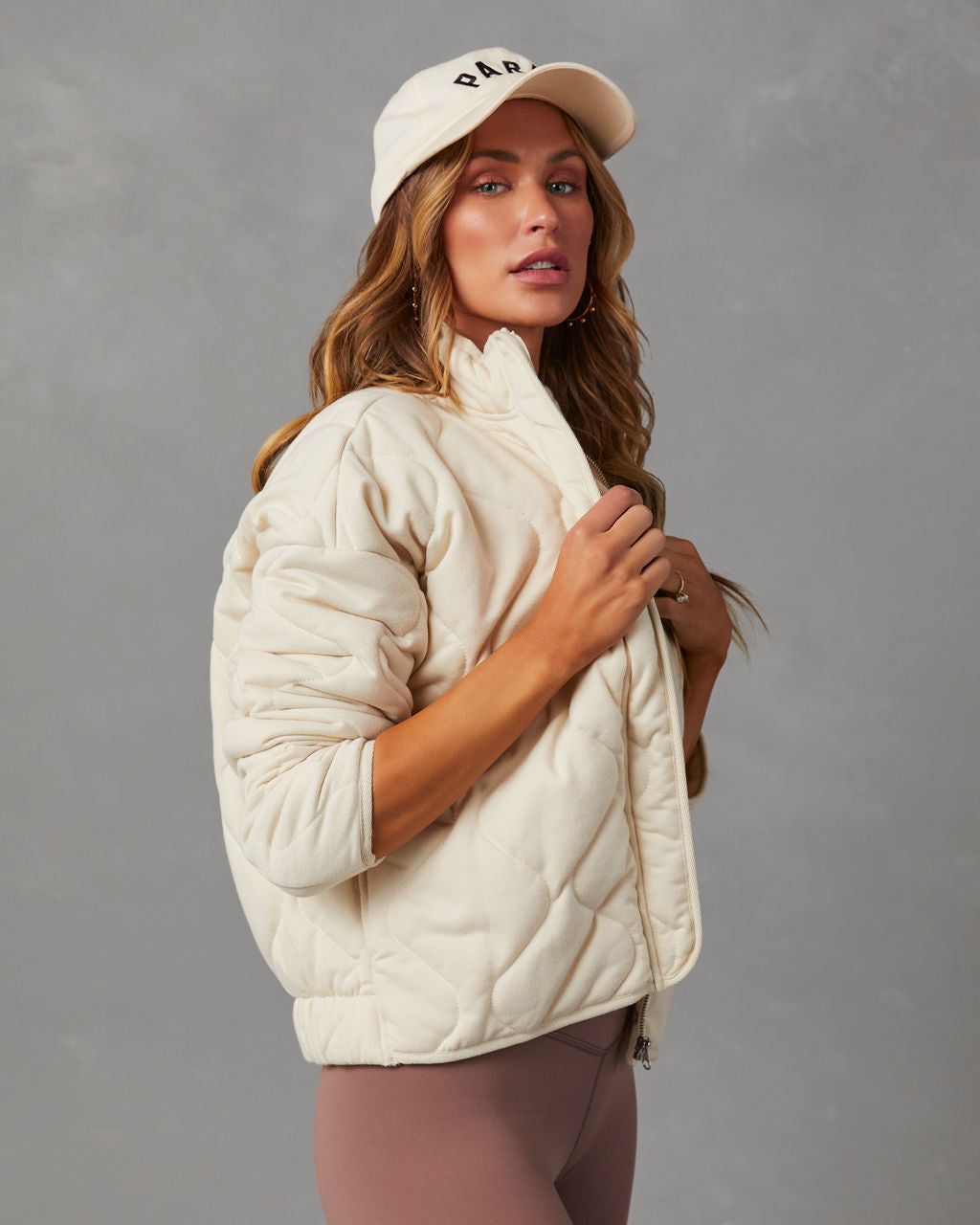 Aaronson Quilted Knit Jacket - Oatmeal sold by Vici product image thumbnail 3