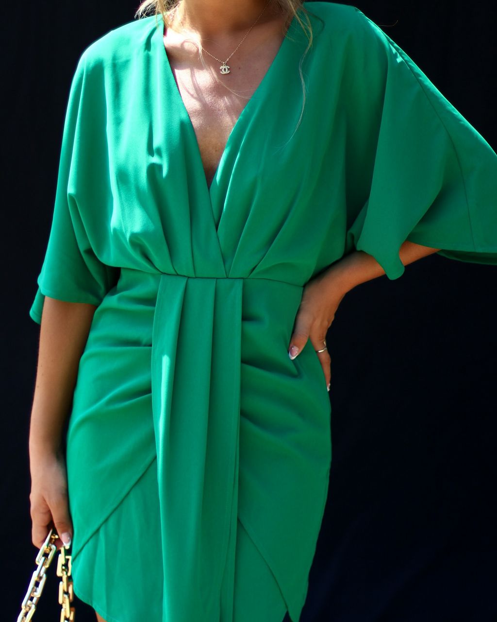 Porticia V-Neck Mini Dress - Green sold by Vici product image thumbnail 5