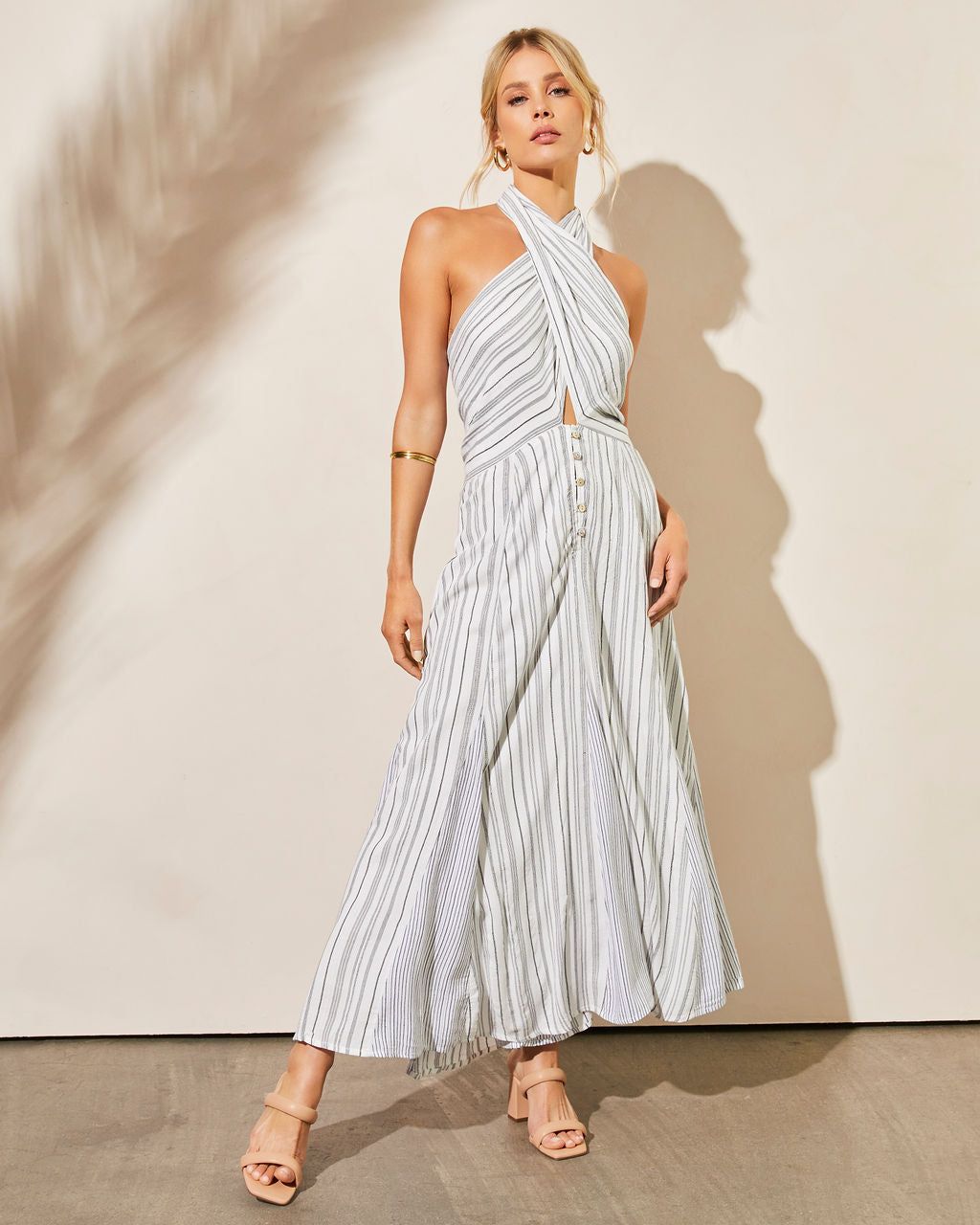 Jovienne Convertible Maxi Dress - Off White/Black - FINAL SALE sold by Vici product image thumbnail 5