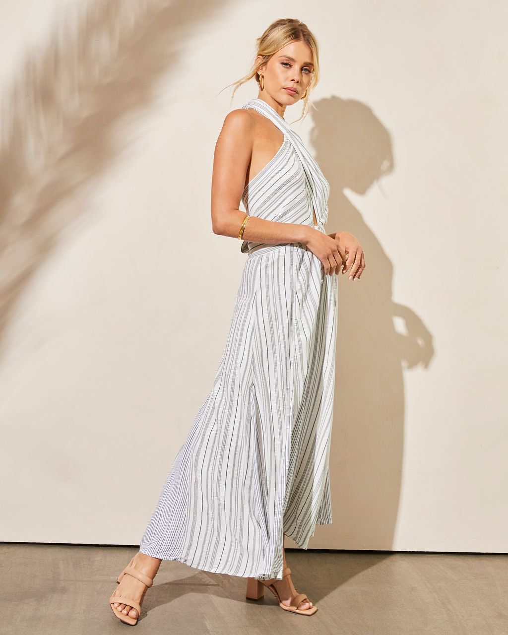 Jovienne Convertible Maxi Dress - Off White/Black - FINAL SALE sold by Vici product image thumbnail 4