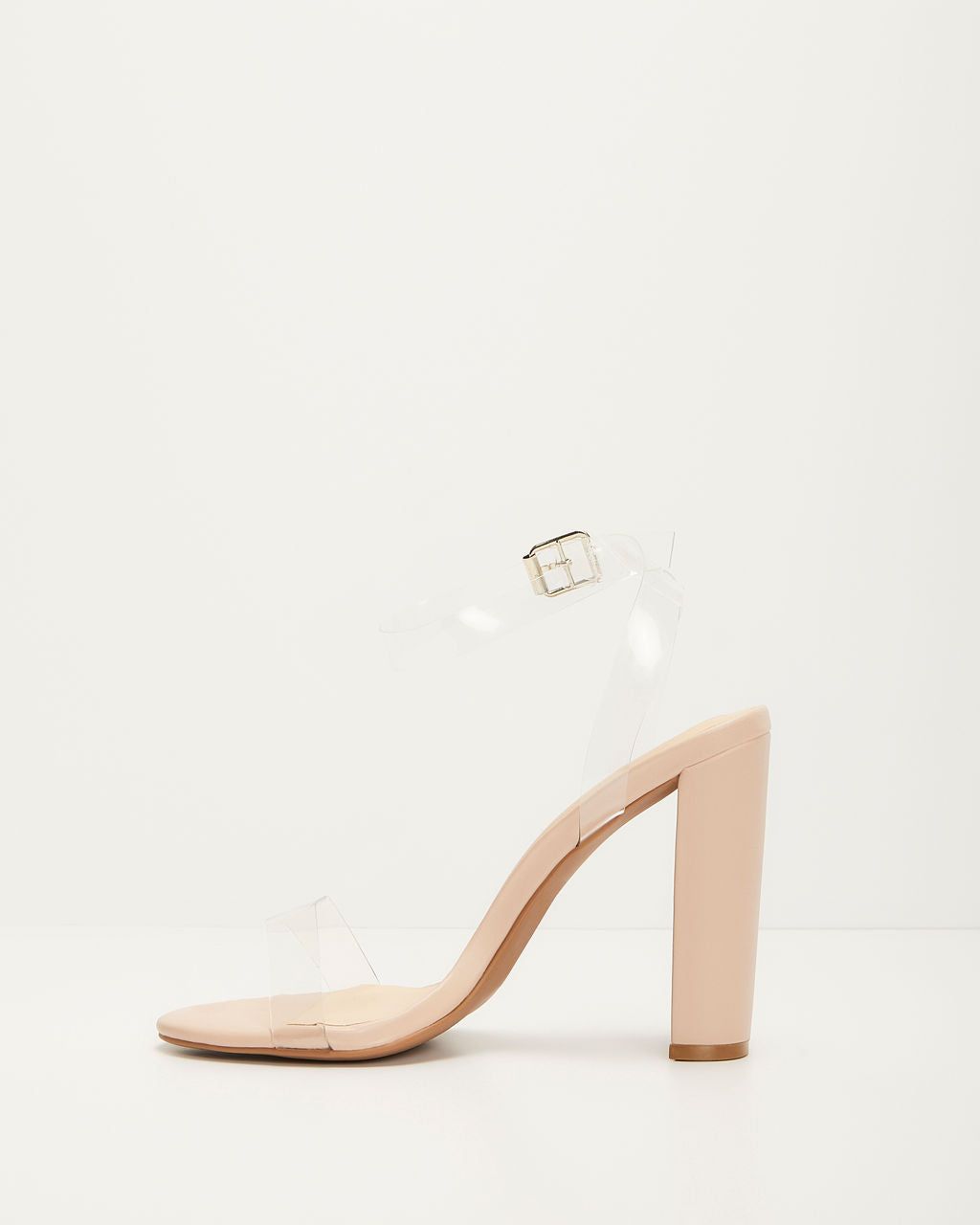 Sera Clear Strap Heels - Nude sold by Vici