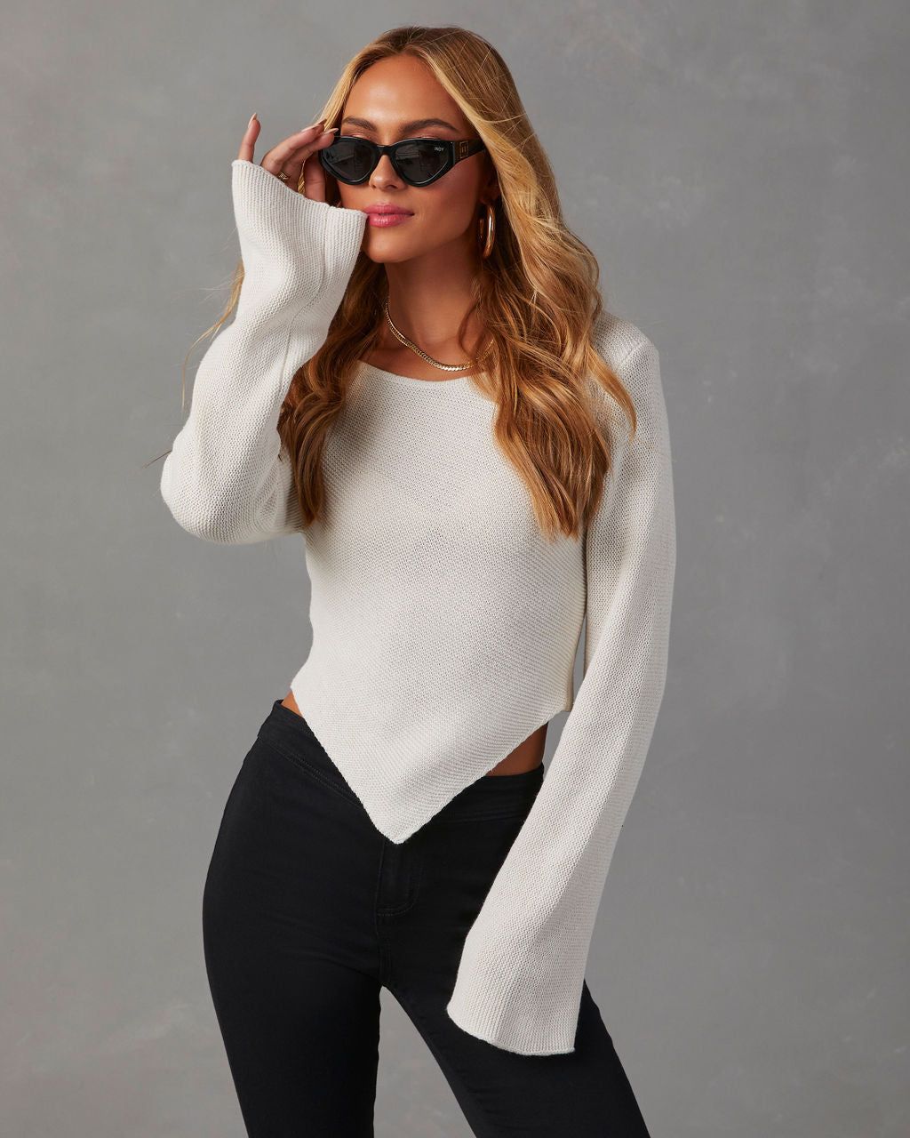 Verosa Bell Sleeve Cropped Sweater sold by Vici product image thumbnail 5