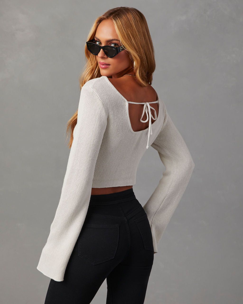 Verosa Bell Sleeve Cropped Sweater sold by Vici product image thumbnail 4