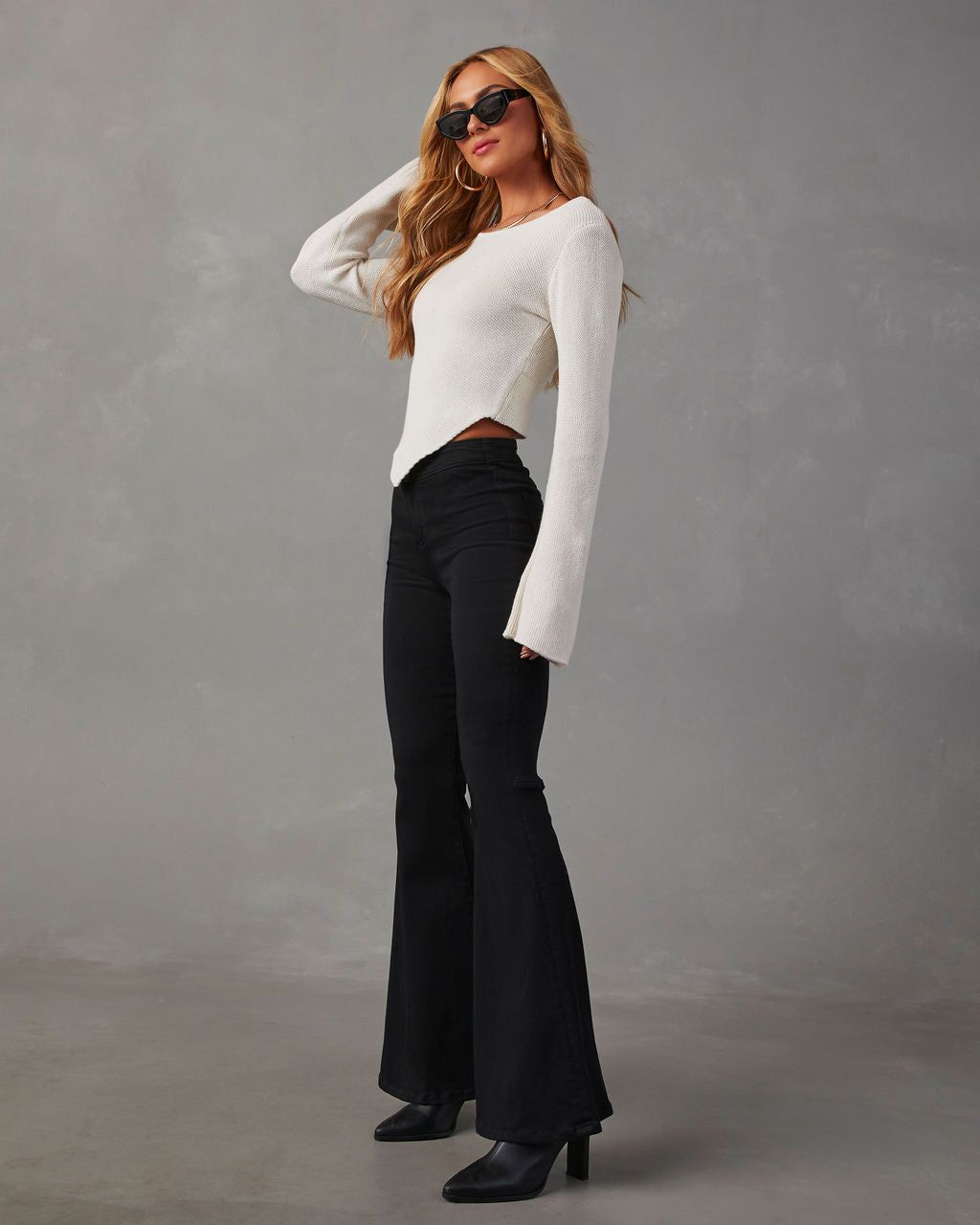 Verosa Bell Sleeve Cropped Sweater sold by Vici product image thumbnail 3