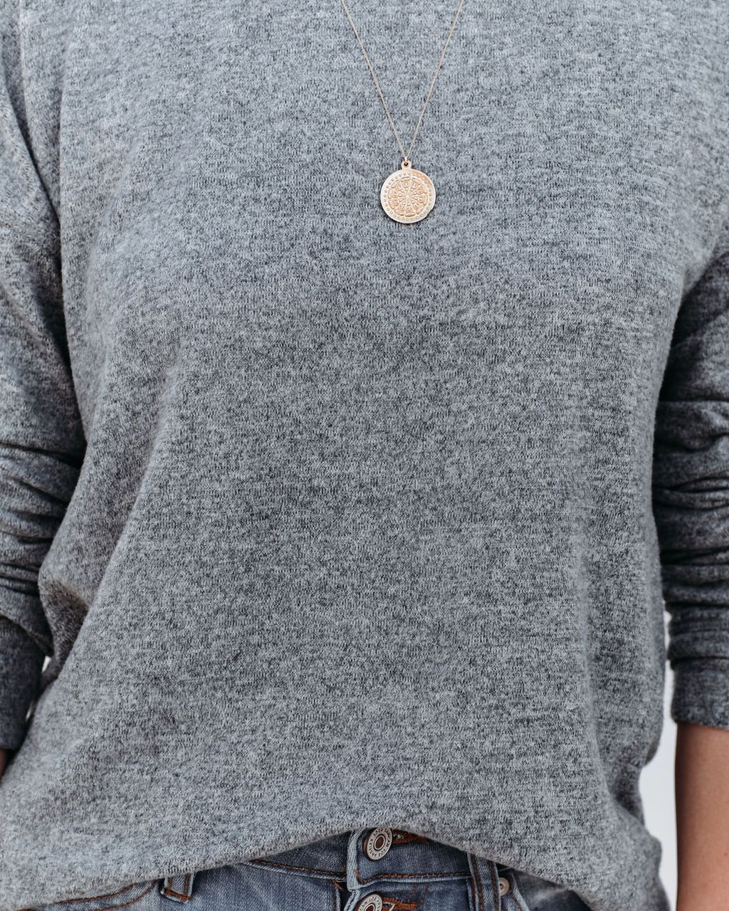 Horizon Long Sleeve Knit Top - Grey - SALE sold by Vici product image thumbnail 4