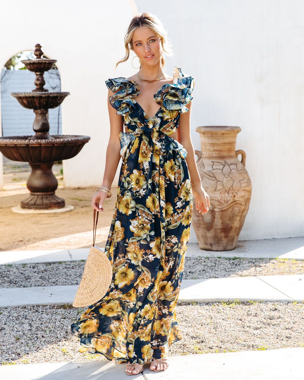 Encanto Floral Ruffle Maxi Dress - FINAL SALE sold by Vici product image thumbnail 3