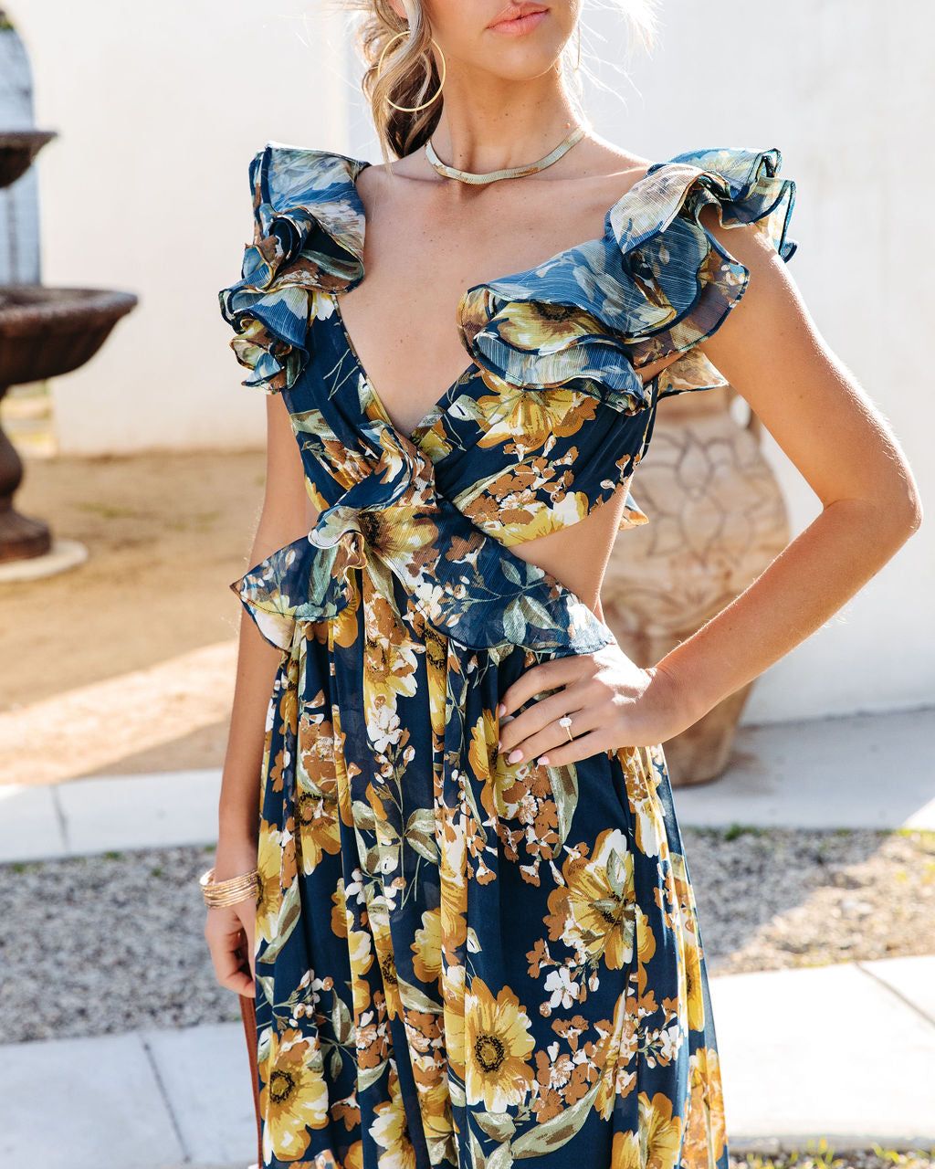 Encanto Floral Ruffle Maxi Dress - FINAL SALE sold by Vici product image thumbnail 2