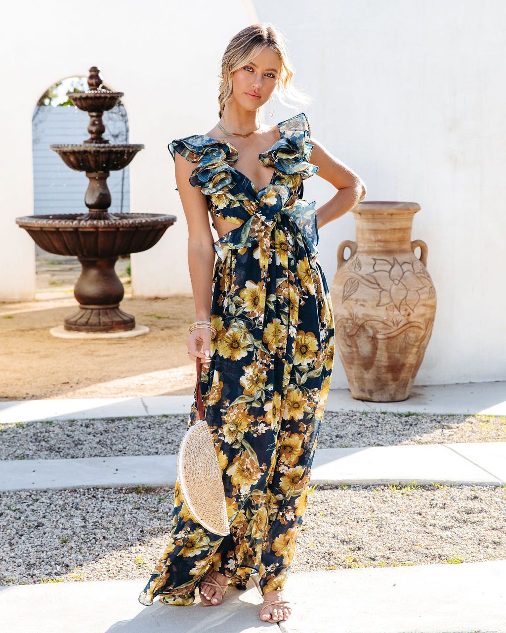 Encanto Floral Ruffle Maxi Dress - FINAL SALE sold by Vici