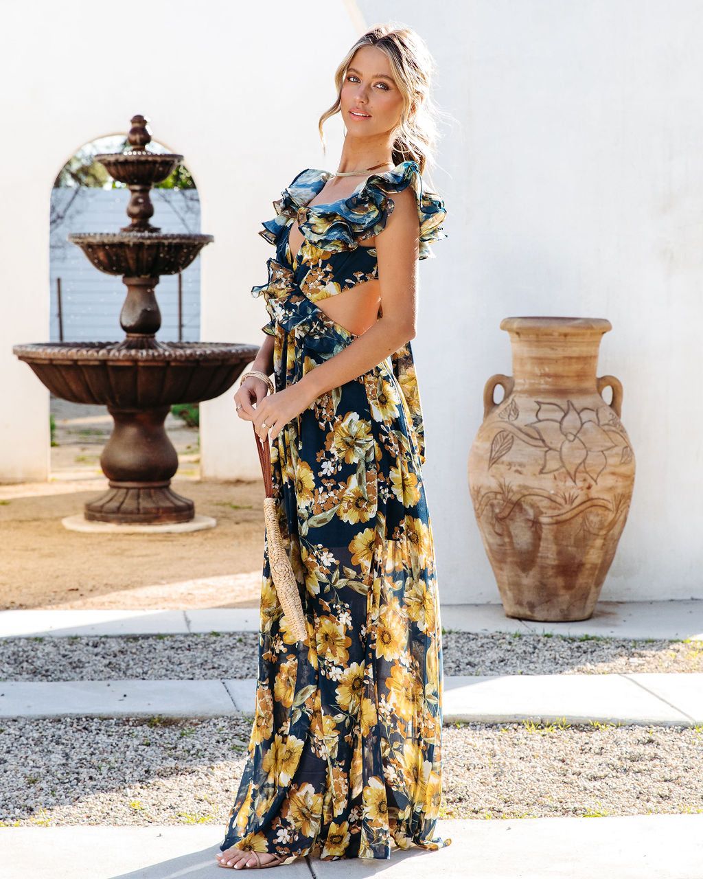 Encanto Floral Ruffle Maxi Dress - FINAL SALE sold by Vici product image thumbnail 4