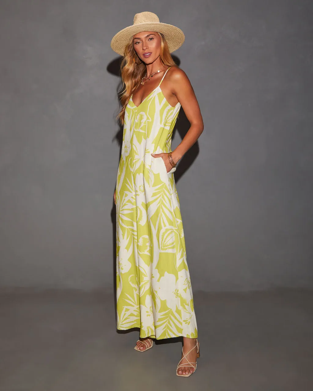 Waikiki Tropical Print Relaxed Jumpsuit sold by Vici product image thumbnail 2