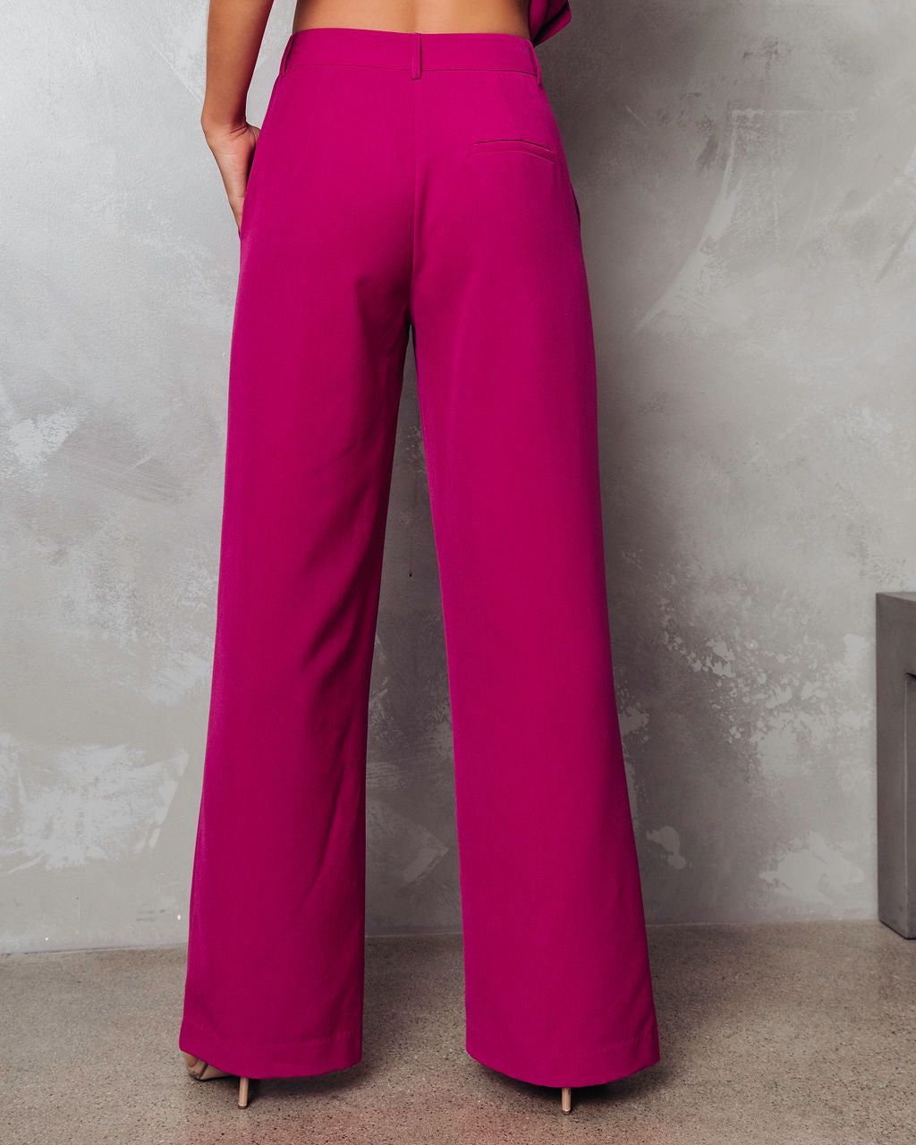 Fashionista Confessions Pocketed Wide Leg Pants - Magenta - FINAL SALE sold by Vici product image thumbnail 4