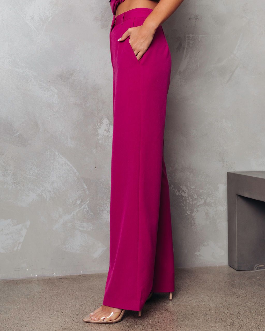 Fashionista Confessions Pocketed Wide Leg Pants - Magenta - FINAL SALE sold by Vici product image thumbnail 5
