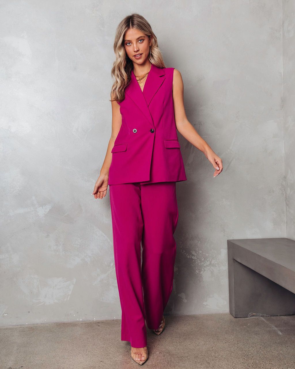 Fashionista Confessions Pocketed Wide Leg Pants - Magenta - FINAL SALE sold by Vici product image thumbnail 3